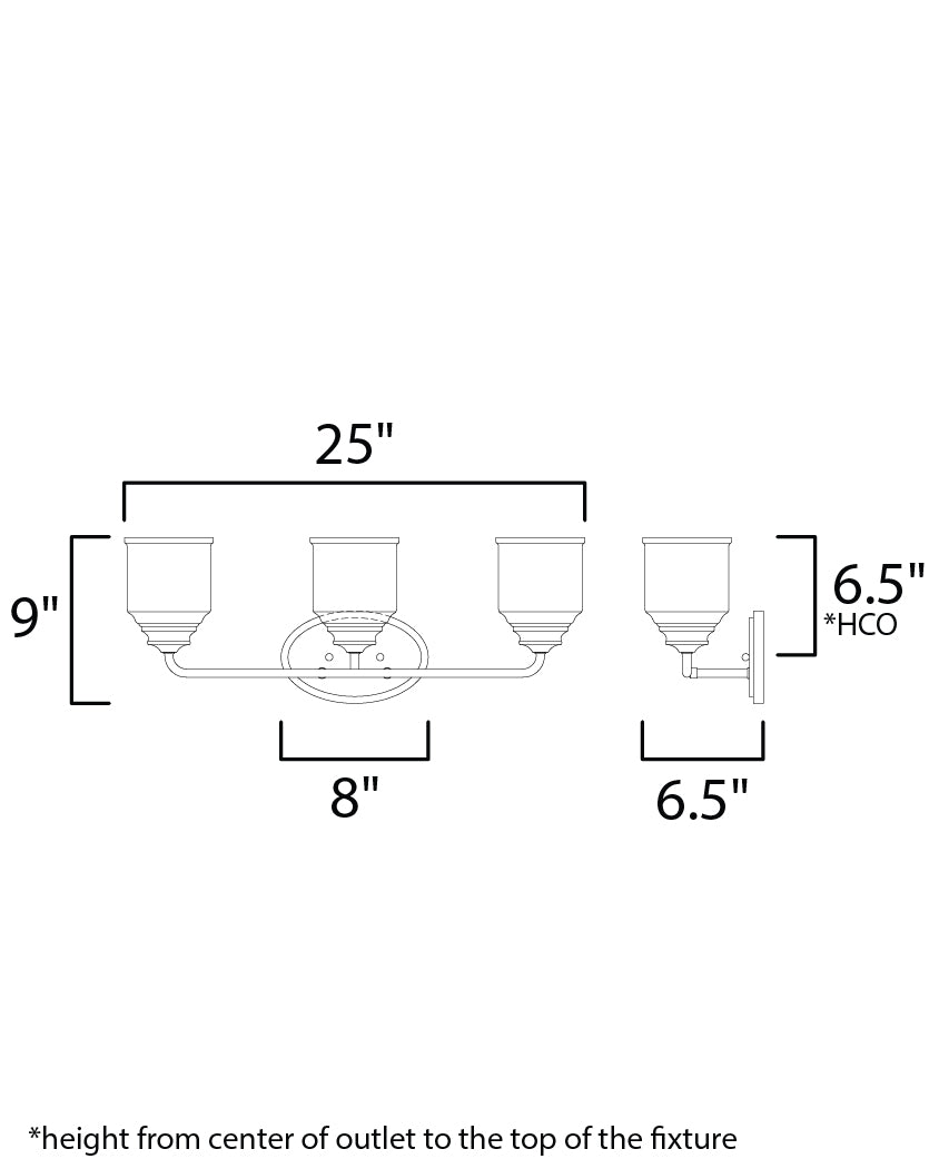 Acadia 3-Light Bath Vanity Heritage by Maxim Lighting