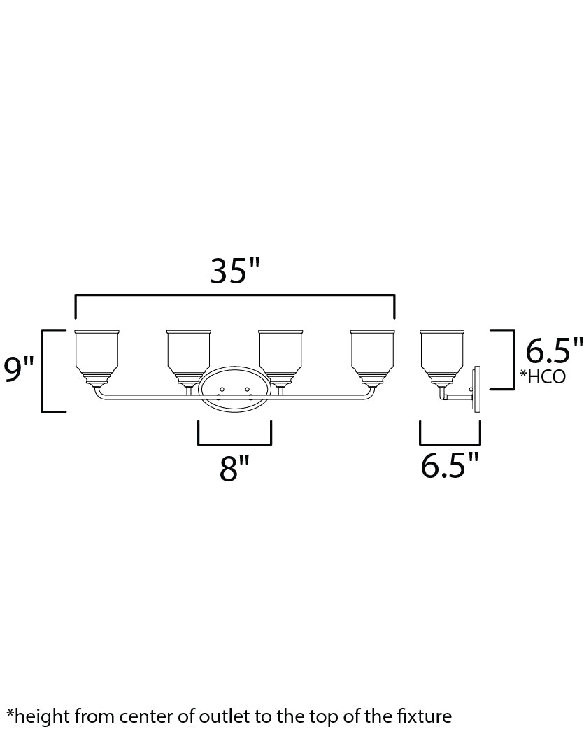 Acadia 4-Light Bath Vanity Black by Maxim Lighting