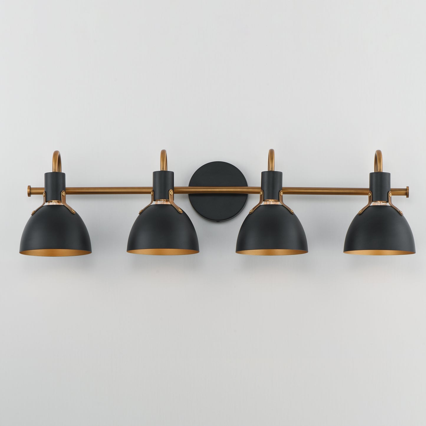 Dusk 4-Light Wall Sconce Black/Antique Brass by Maxim Lighting
