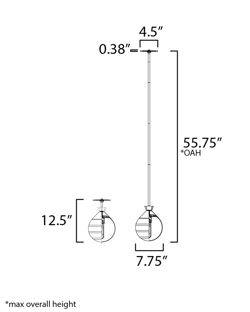 Copacabana Semi-Flush/Pendant Black by Maxim Lighting
