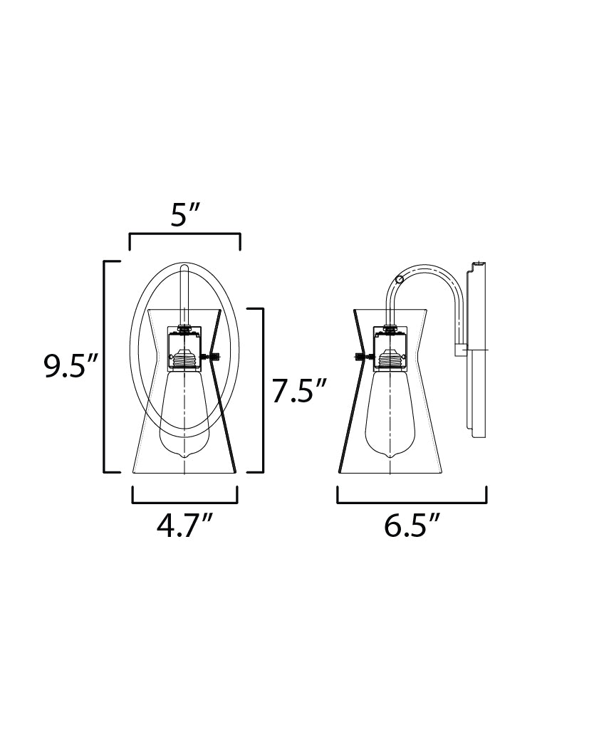 Ava Wall Sconce Black by Maxim Lighting