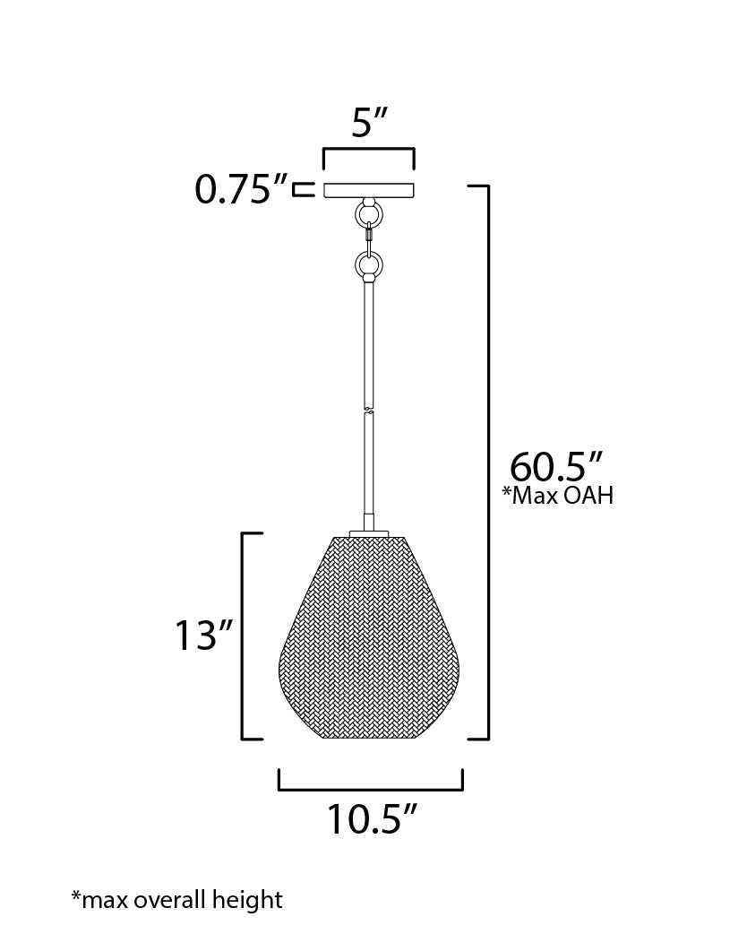 Maldives Pendant Black by Maxim Lighting