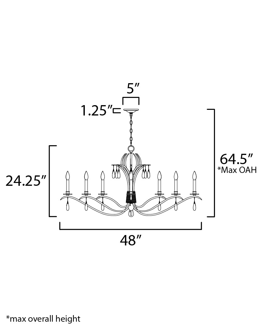 Eden 8-Light Chandelier Charcoal Gold Leaf by Maxim Lighting