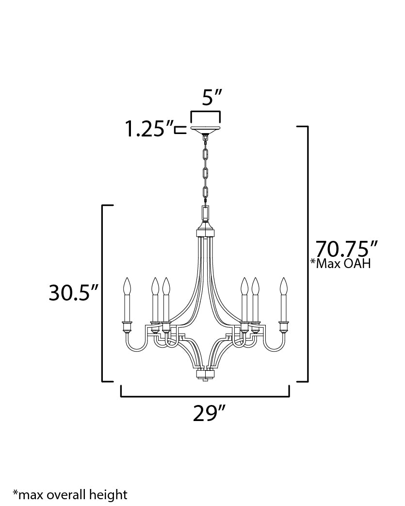 Normandy 6-Light Chandelier Gold Leaf by Maxim Lighting
