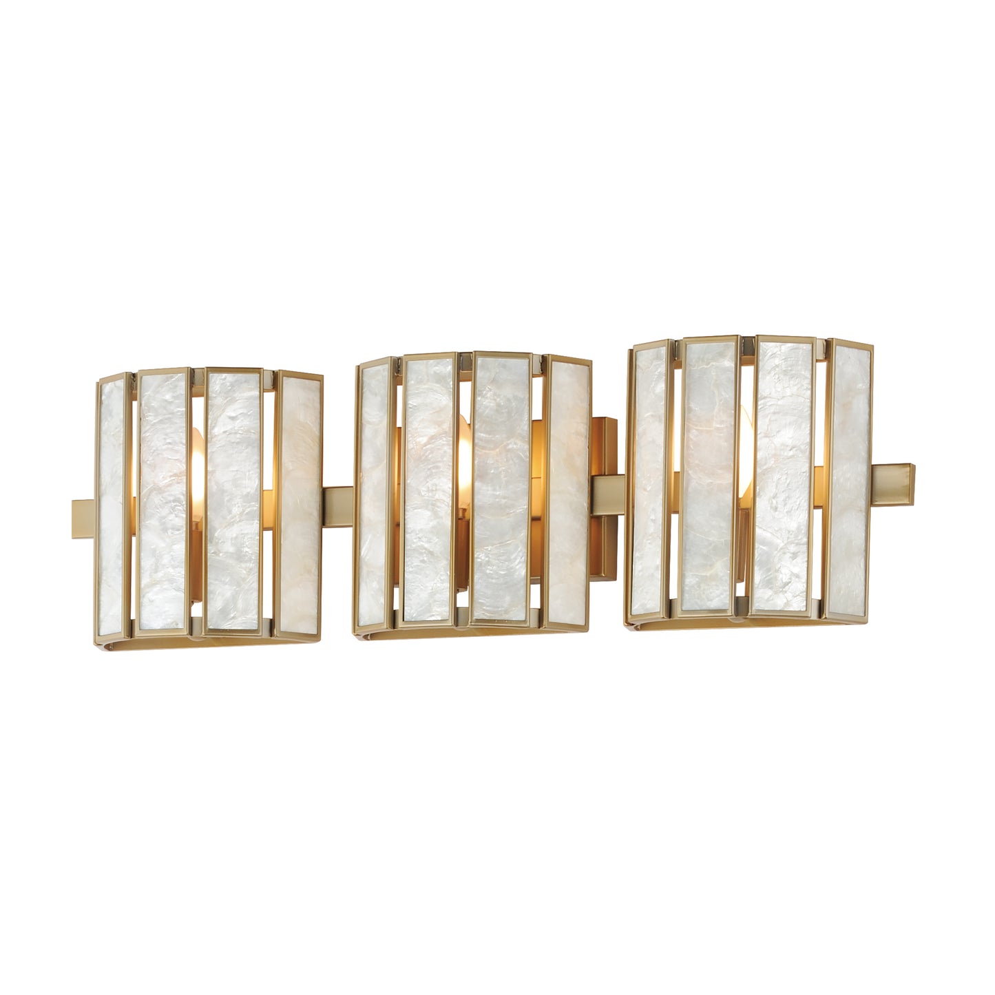 Miramar 3-Light Wall Sconce Capiz/Natural Aged Brass by Maxim Lighting