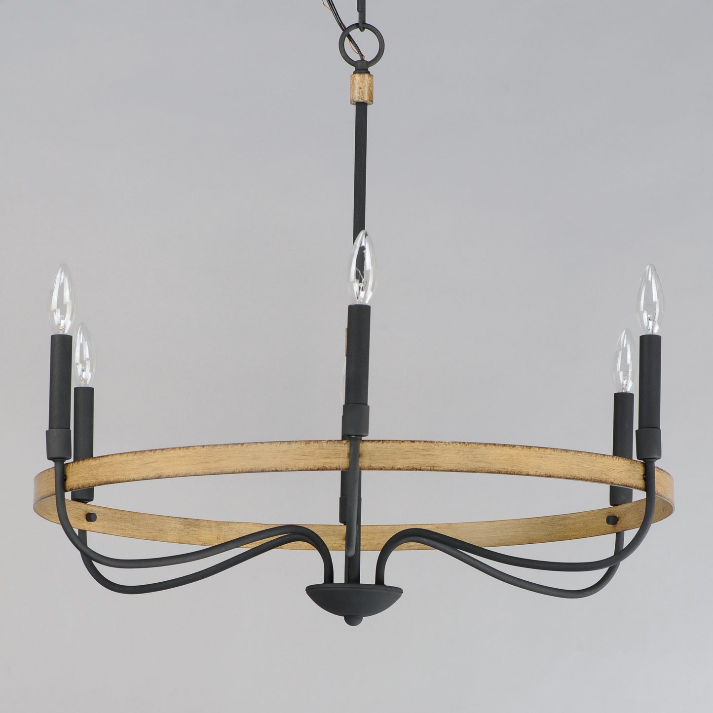 Franklin 6-Light Chandelier Driftwood/Black by Maxim Lighting