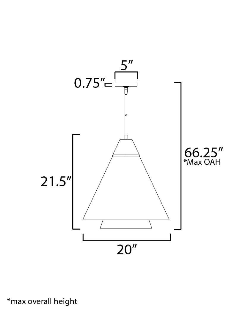 Sumatra 20" Pendant Natural Aged Brass by Maxim Lighting