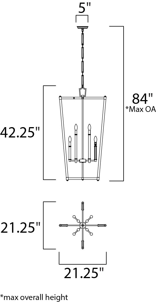 Lucent 8-Light Pendant Heritage by Maxim Lighting
