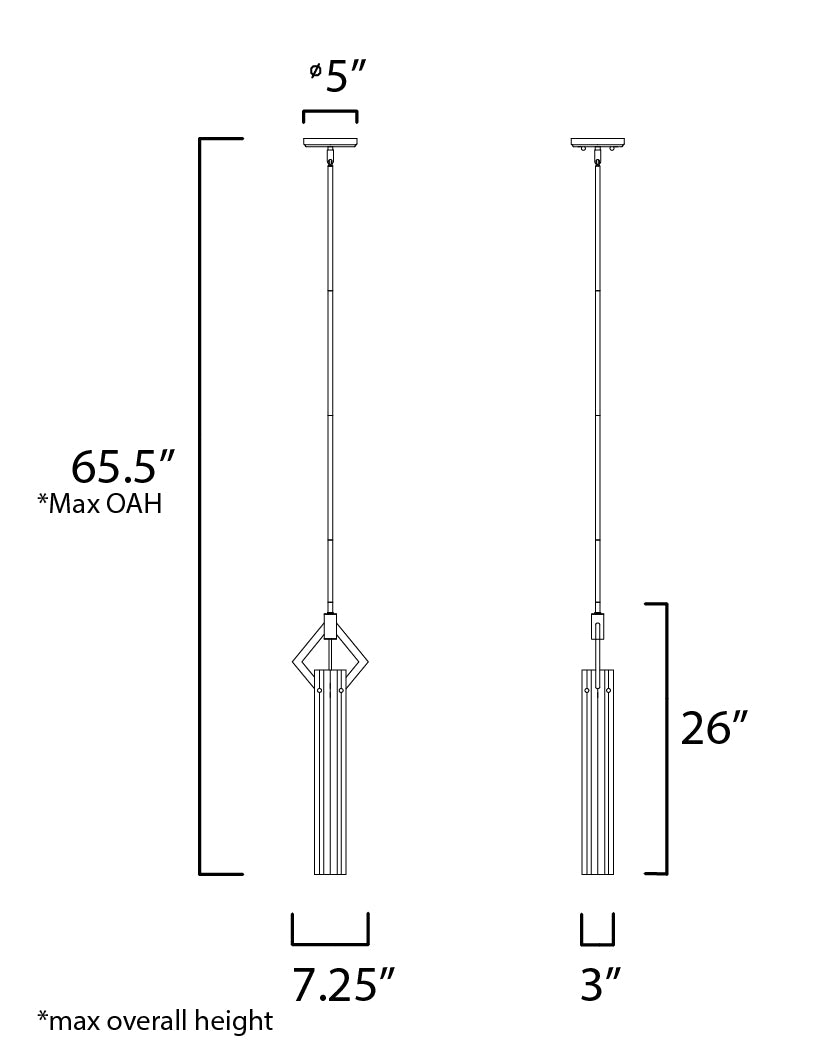 Flambeau Mini Pendant Black/Antique Brass by Maxim Lighting