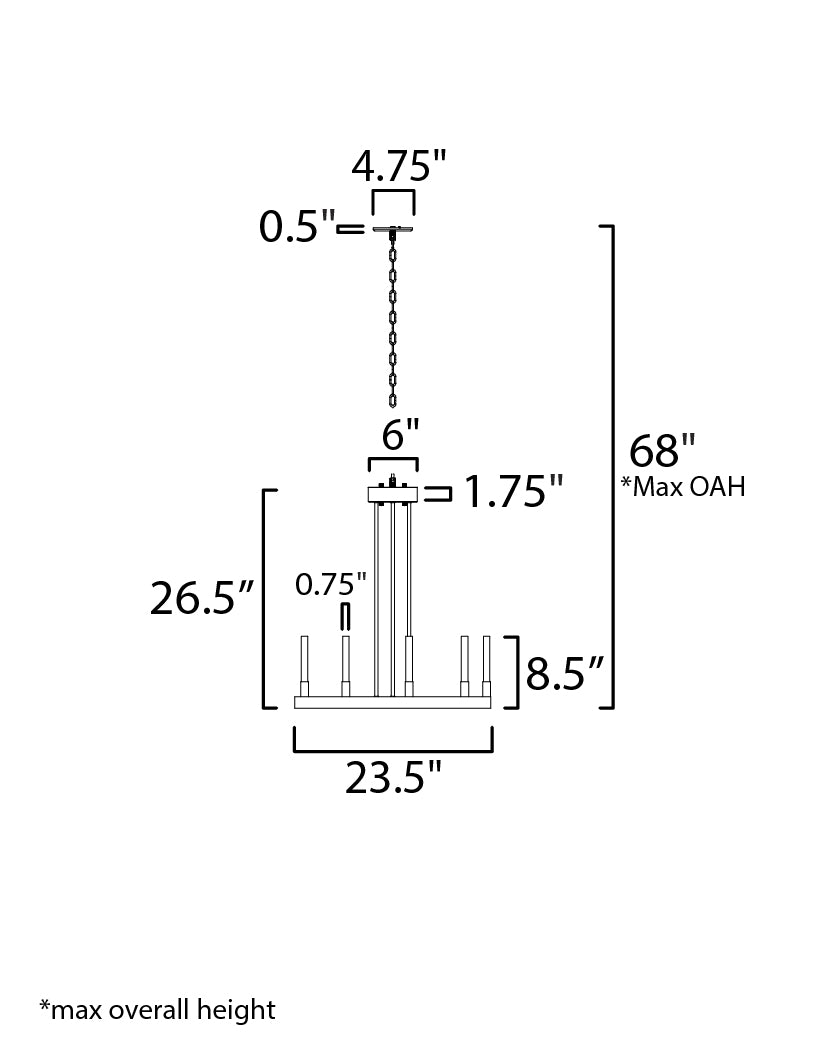 Ovation 24" LED Chandelier Gold by Maxim Lighting