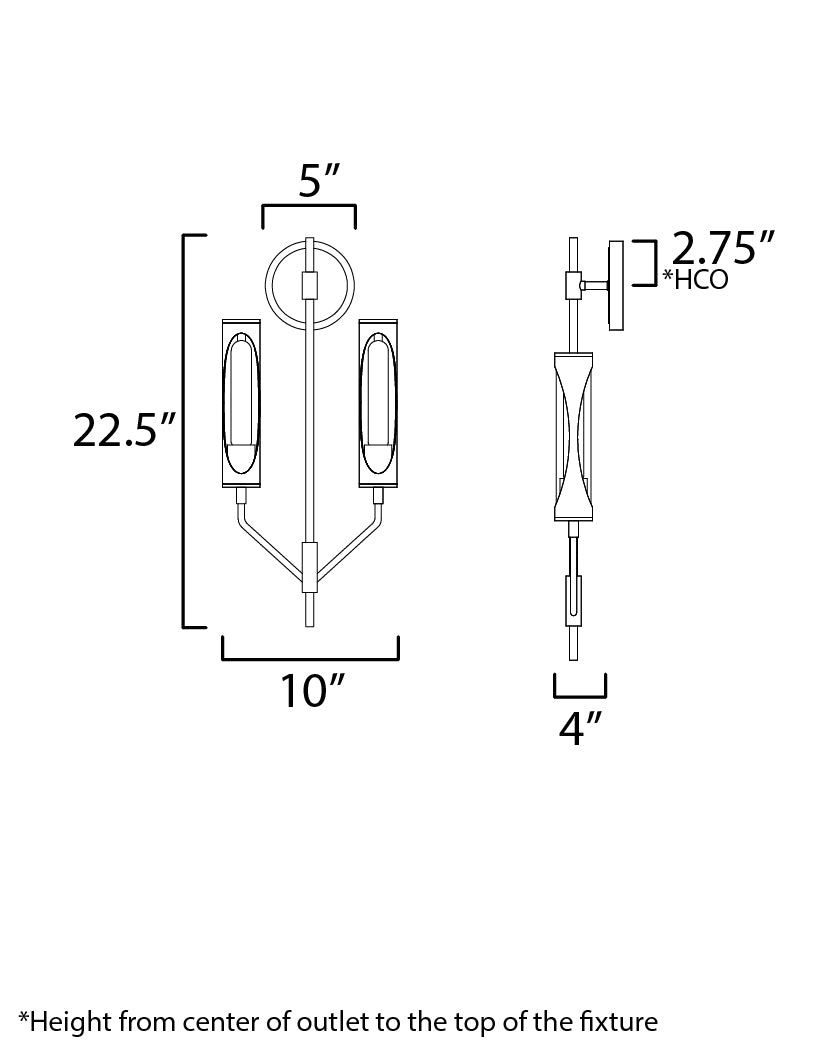 Regent 2-Light Wall Sconce Black/Antique Brass by Maxim Lighting