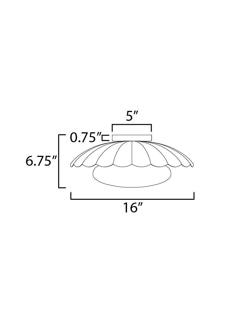 Primrose Flush Mount Matte White/Gold Leaf by Maxim Lighting