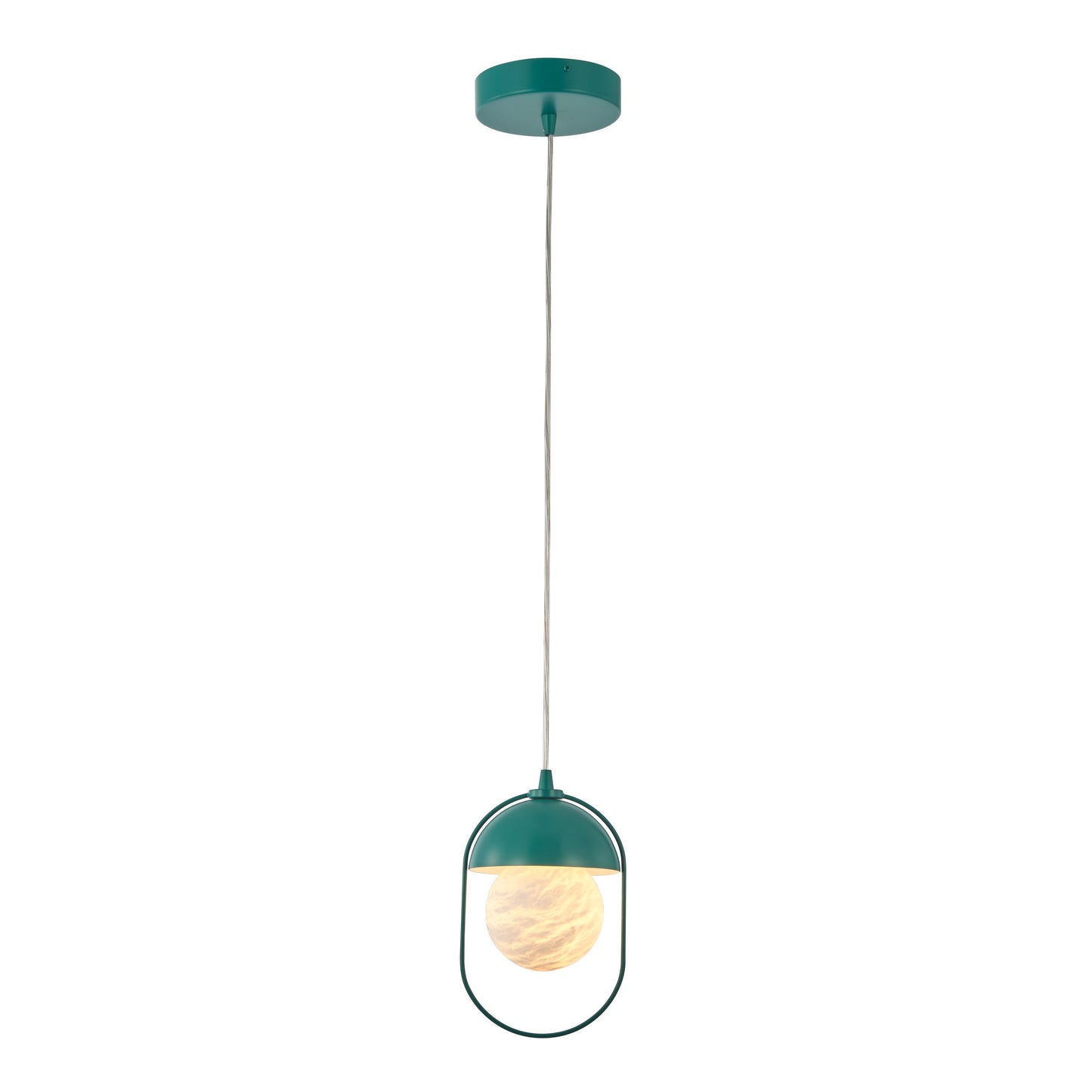 Haute Pendant 1-Light in Teal and Alabaster 1811TL by StarFire Crystal