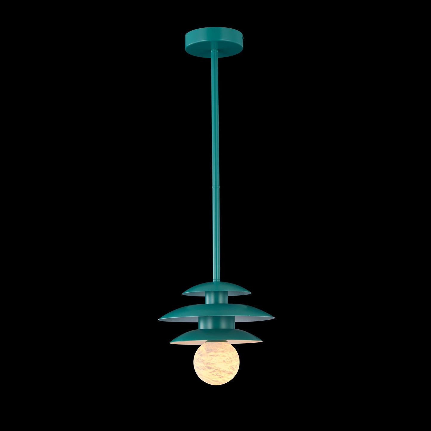 Haute Pendant 1-Light in Teal and Alabaster 1812TL by StarFire Crystal