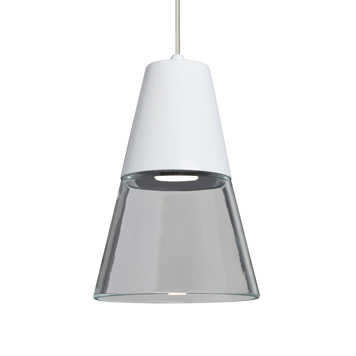 Besa Timo 6 mini pendant option – Clear/White, Satin Nickel