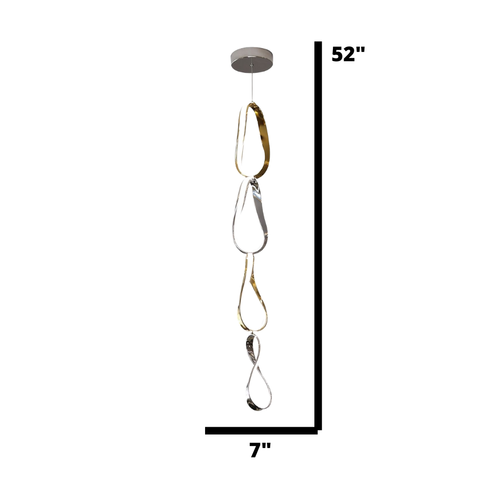 Prague Vertical Chandelier Gold and Chrome by Finesse Decor PL-00-5044