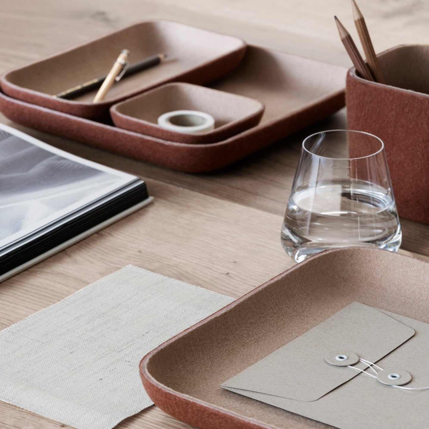 blomus Herba Felt Pencil Box Fungi, Micro Chip Grey