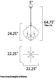 Crest 4-Light Chandelier Oil Rubbed Bronze/Antique Brass by Maxim Lighting