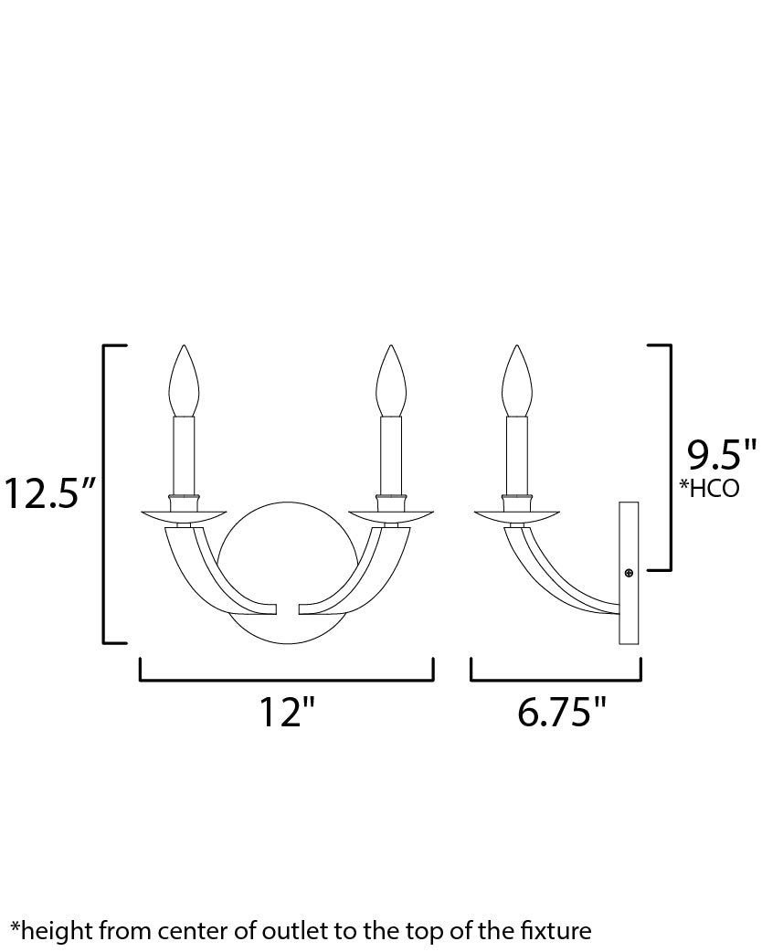 Basque 2-Light Wall Sconce Driftwood/Anthracite by Maxim Lighting