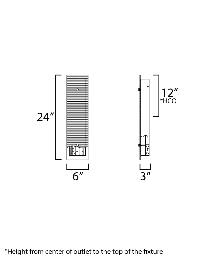 Spectre 24" Wall Sconce Black/Natural Aged Brass by Maxim Lighting