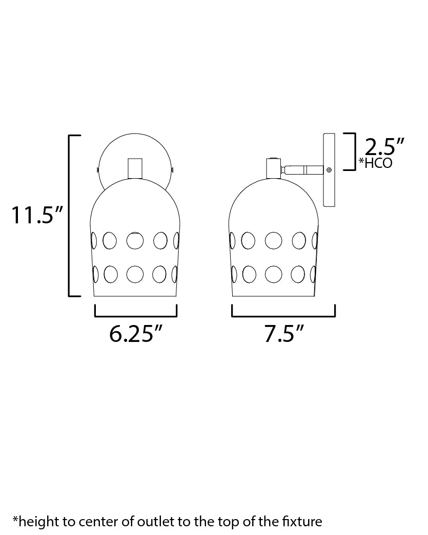 Dottie Adjustable Sconce Black by Maxim Lighting