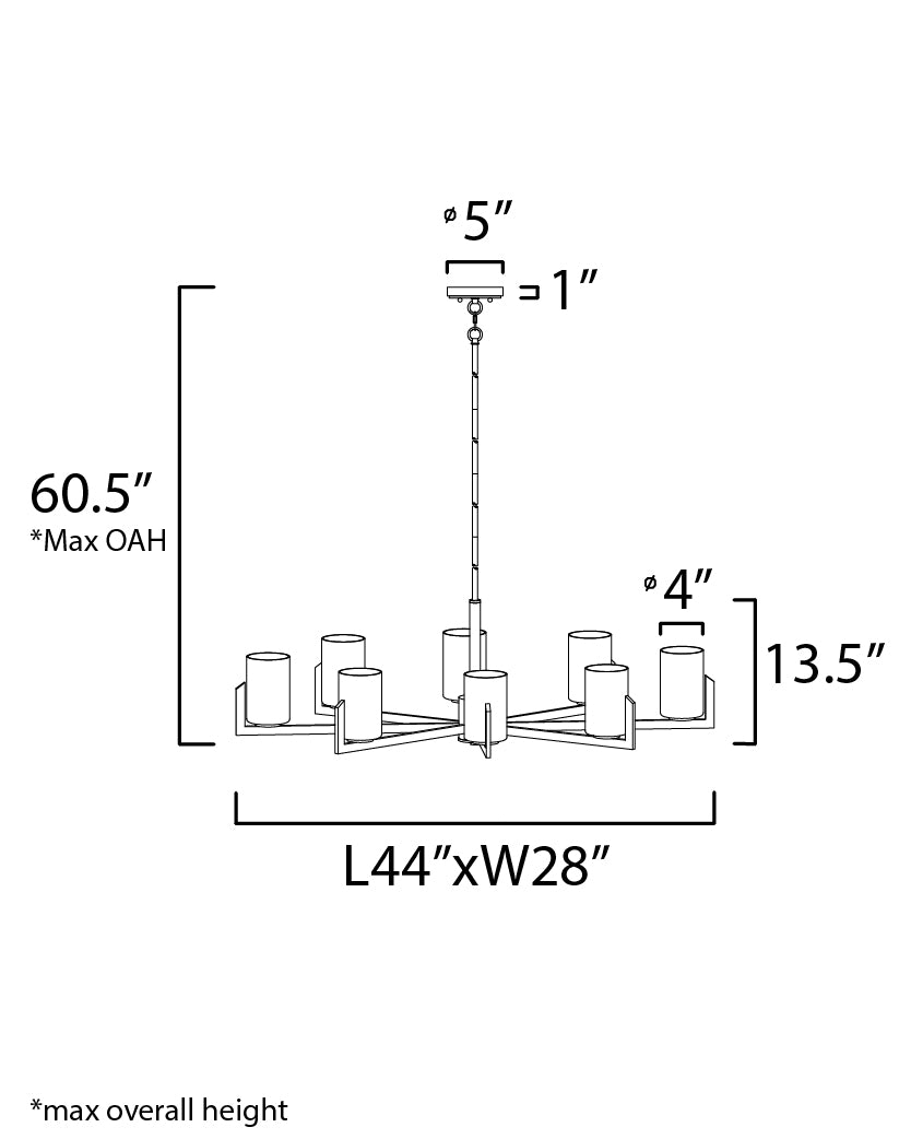 Dart 8-Light Chandelier Black by Maxim Lighting