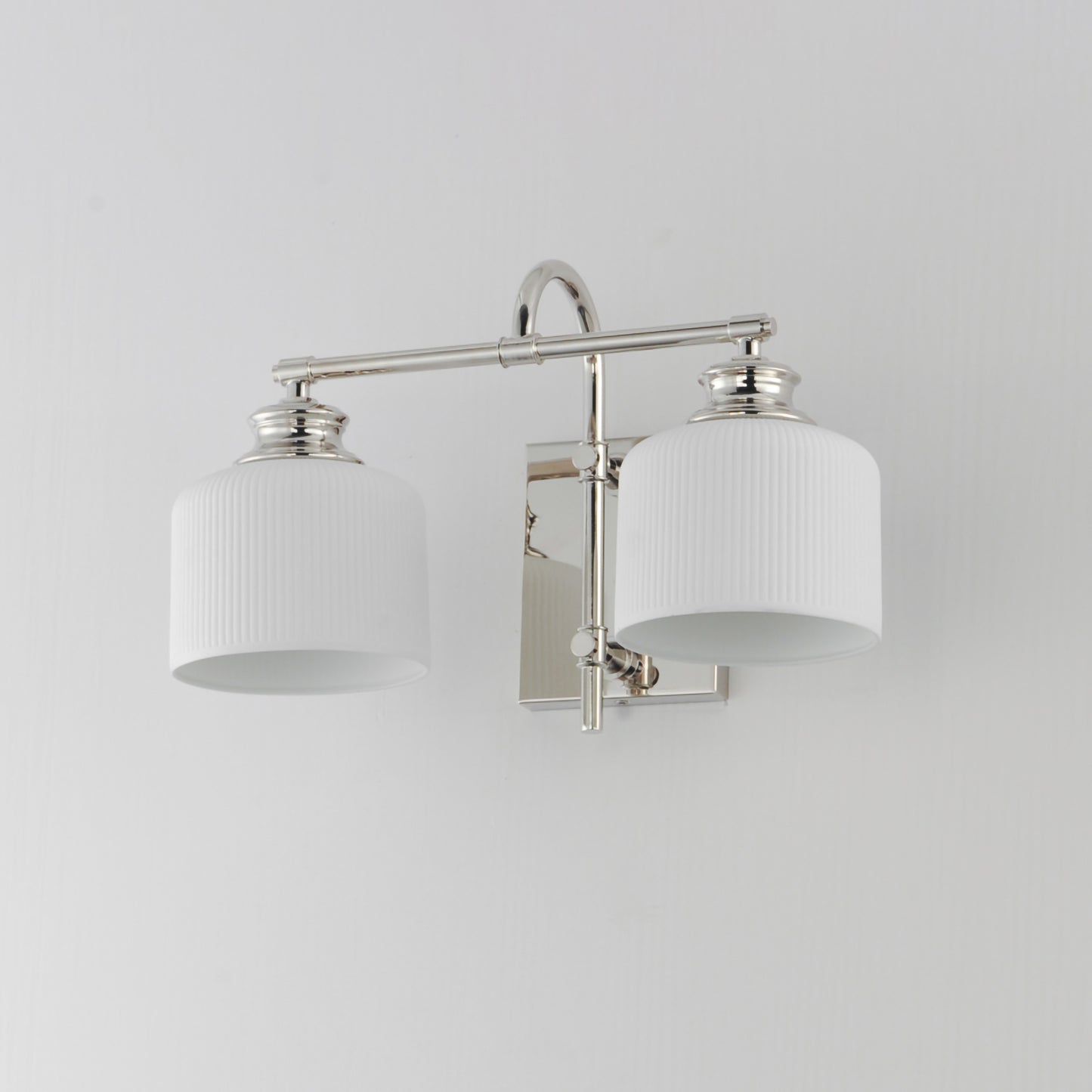 Bisque 2-Light Wall Sconce Polished Nickel by Maxim Lighting