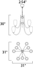 Taylor 9-Light Chandelier Textured Black by Maxim Lighting