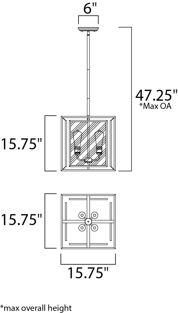 Era 4-Light Pendant Black by Maxim Lighting