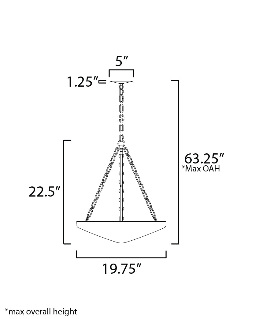 Artemis 4-Light Pendant Natural Aged Brass by Maxim Lighting