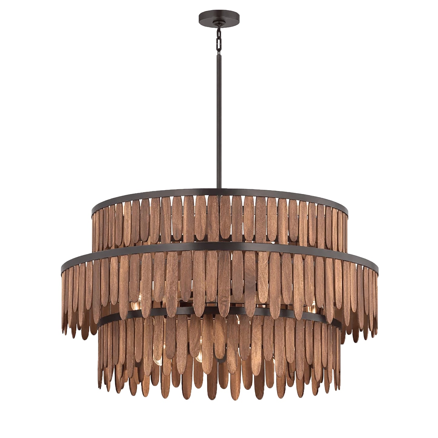 Marimba 3-Tier Chandelier Walnut by Maxim Lighting