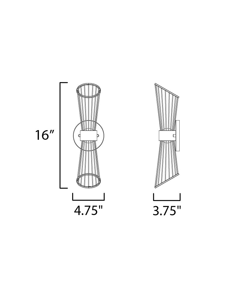 Zeta LED Wall Sconce Black by Maxim Lighting