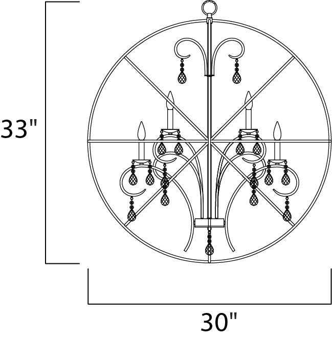 Orbit 9-Light Pendant Anthracite/Polished Nickel by Maxim Lighting