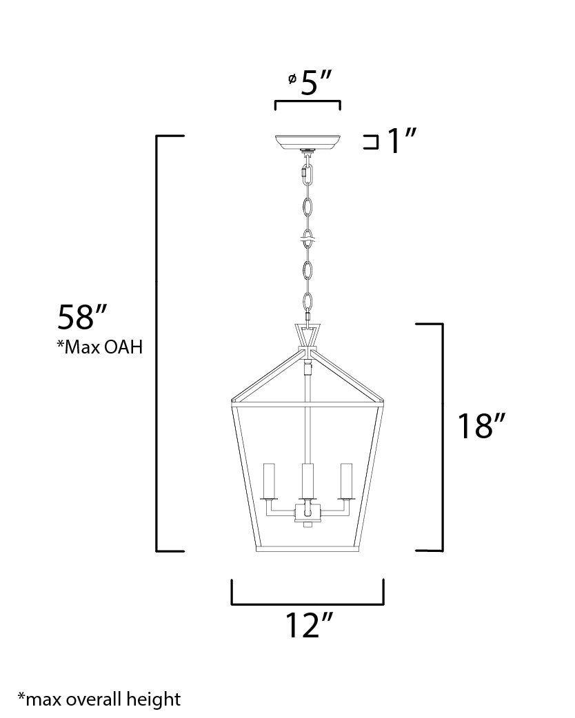 Abode 4-Light Small Chandelier Textured Black/Polished Nickel by Maxim Lighting