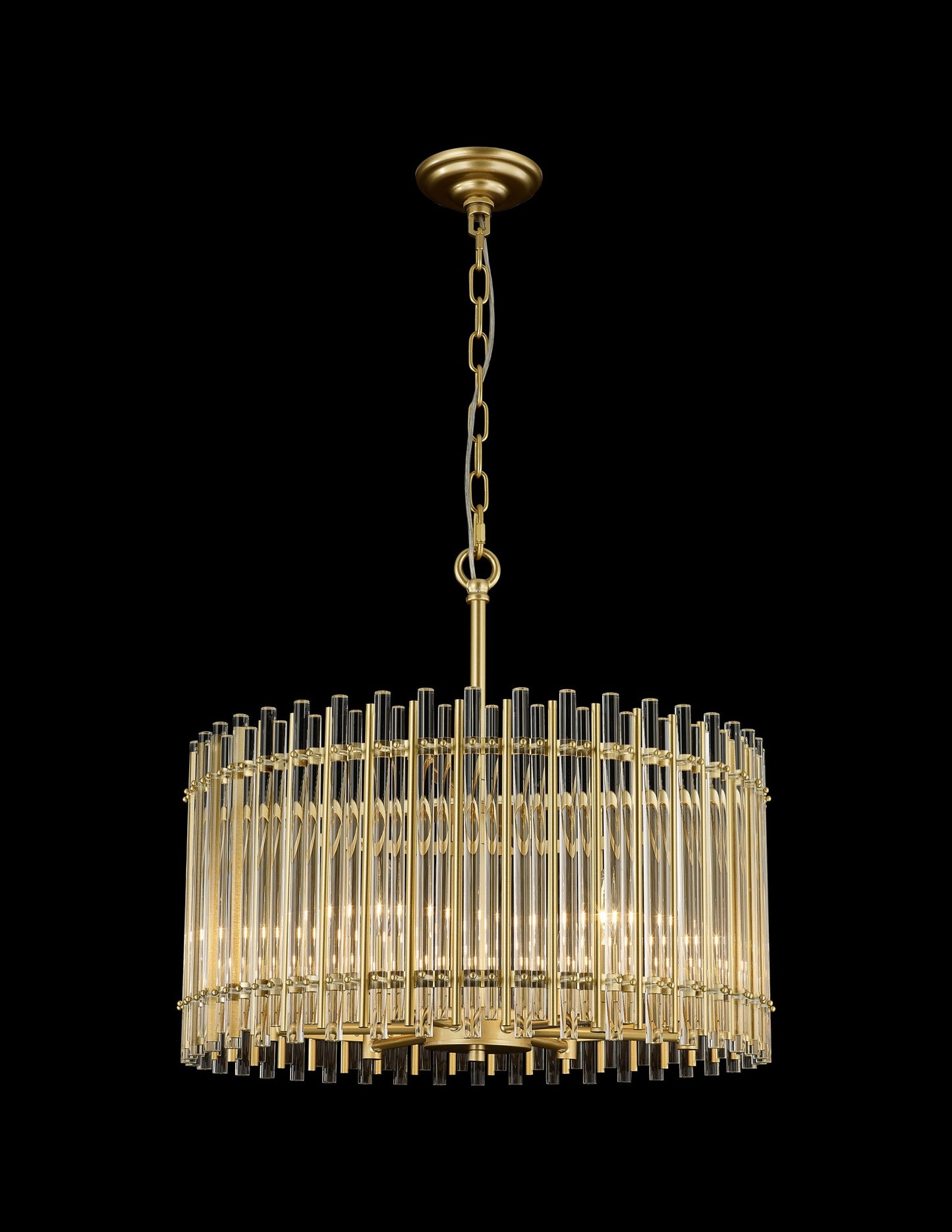 Antonina Pendant 8-Light in Satin Gold 2524SG by StarFire Crystal