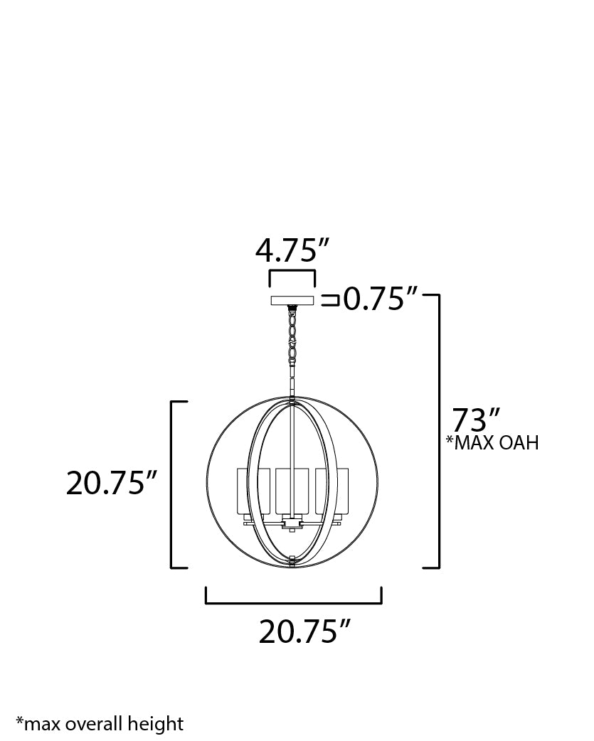 Sentinel 3-Light Pendant Satin Nickel by Maxim Lighting