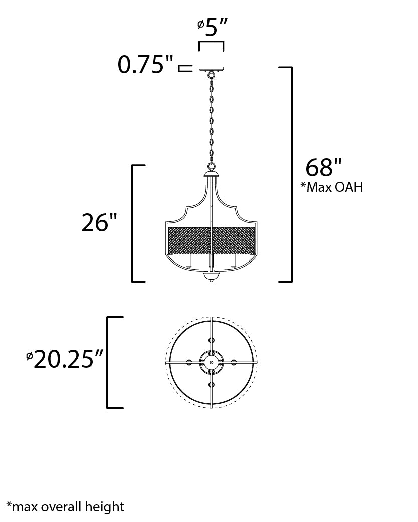 Savant 4-Light Chandelier Bronze/Antique Brass by Maxim Lighting