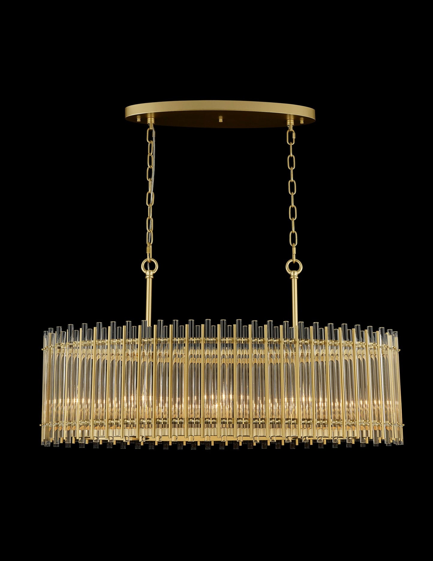 Antonina Pendant 8-Light in Satin Gold 2538SG by StarFire Crystal