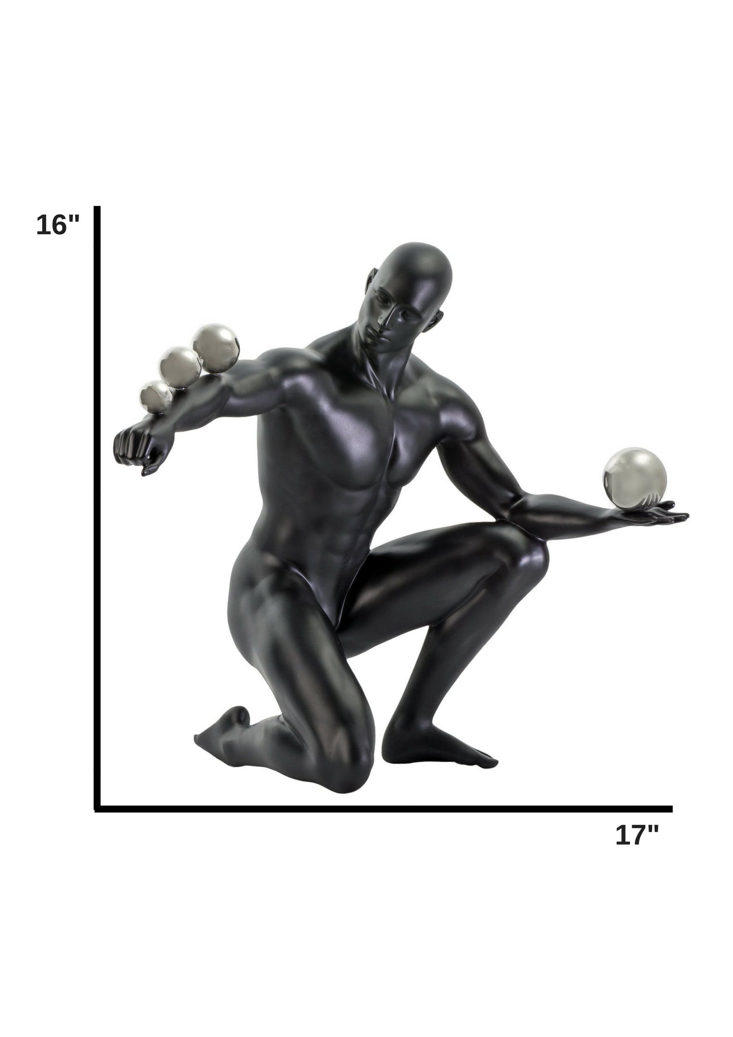 Jean Sculpture Matte Black and Steel by Finesse Decor C05MB
