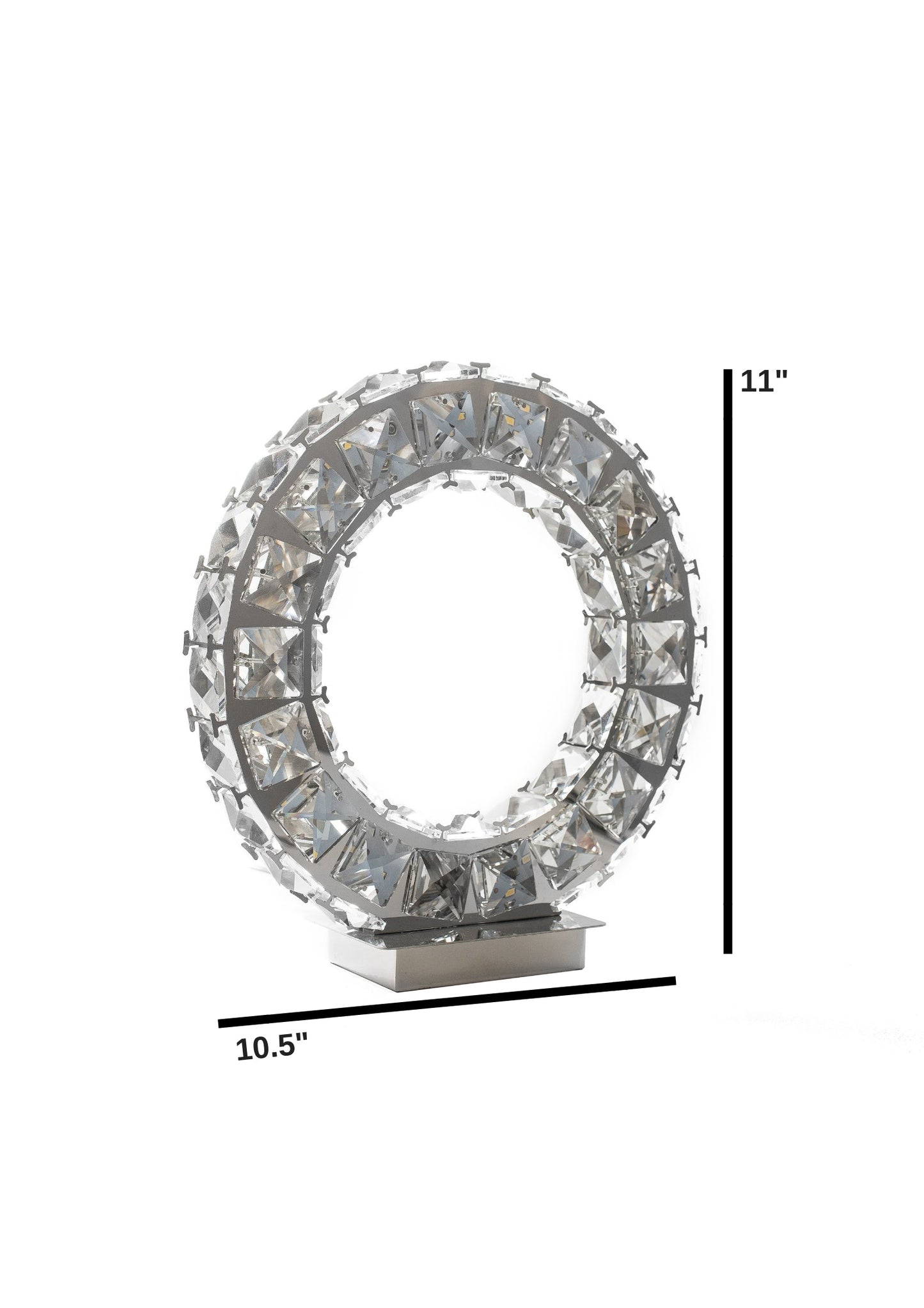 Round Crystal Extravaganza 11" Table Lamp Chrome by Finesse Decor TL-411