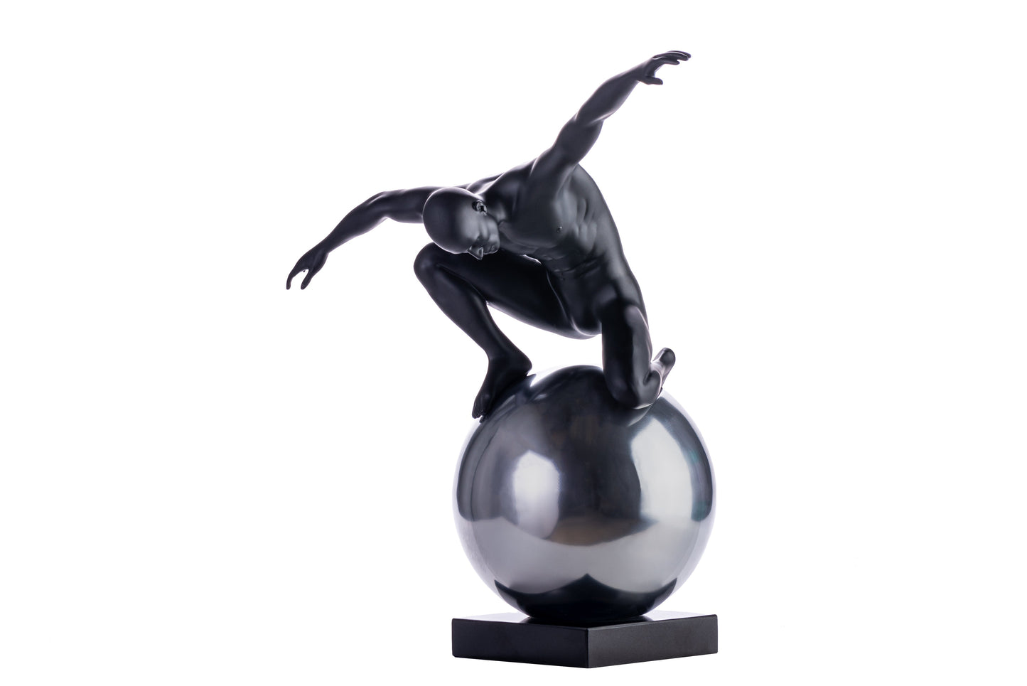 Equilibrium Structure Matte Black and Semi Chrome by Finesse Decor D1013-BK