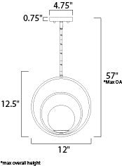 Coronet Pendant Satin Brass by Maxim Lighting