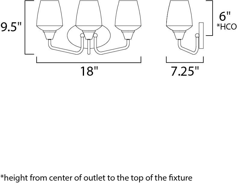 Goblet 3-Light Bath Vanity Bronze/Antique Brass by Maxim Lighting