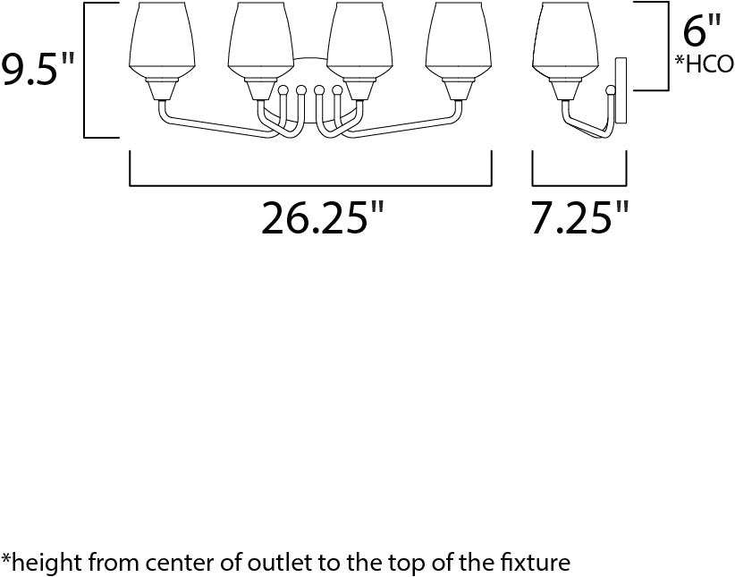 Goblet 4-Light Bath Vanity Bronze/Antique Brass by Maxim Lighting