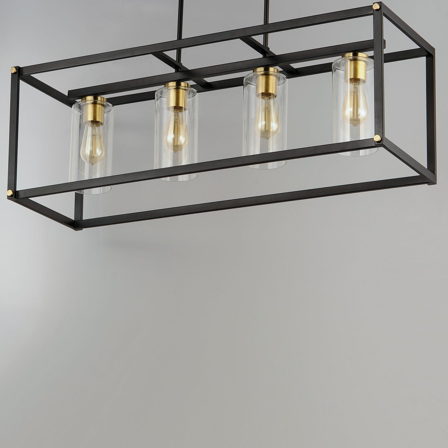 Capitol 4-Light Linear Pendant Black/Antique Brass by Maxim Lighting