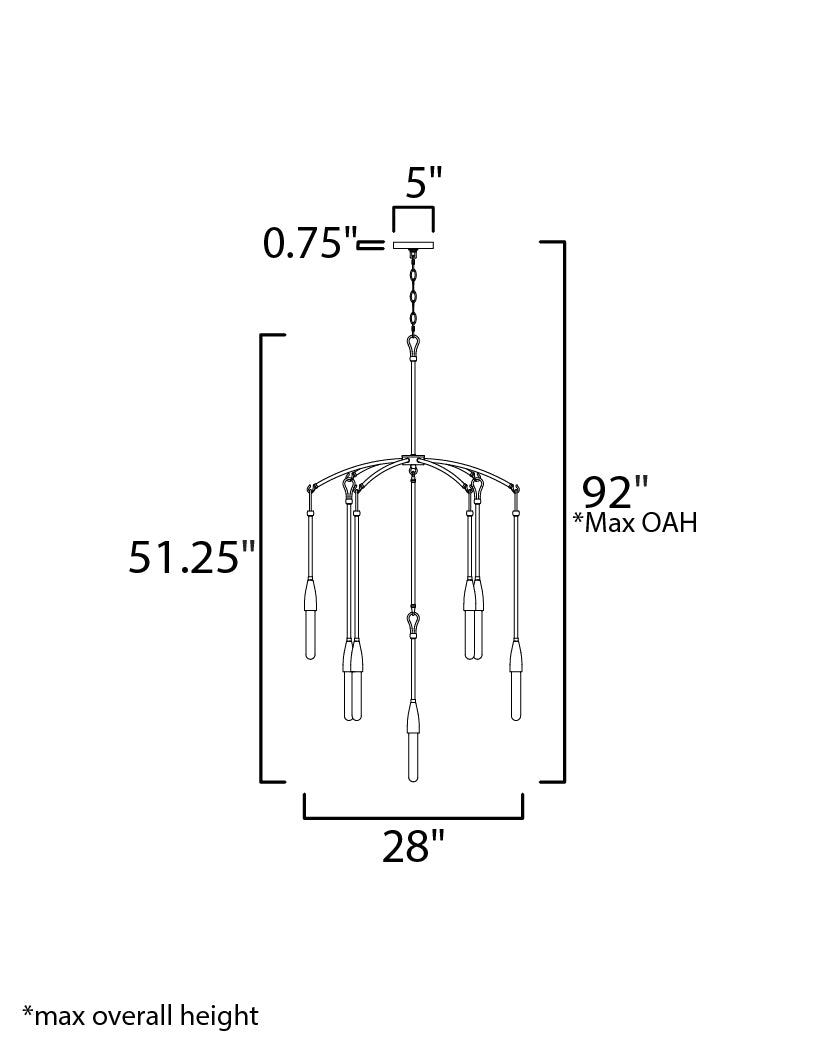 Pioneer 7-Light Chandelier Anthracite by Maxim Lighting