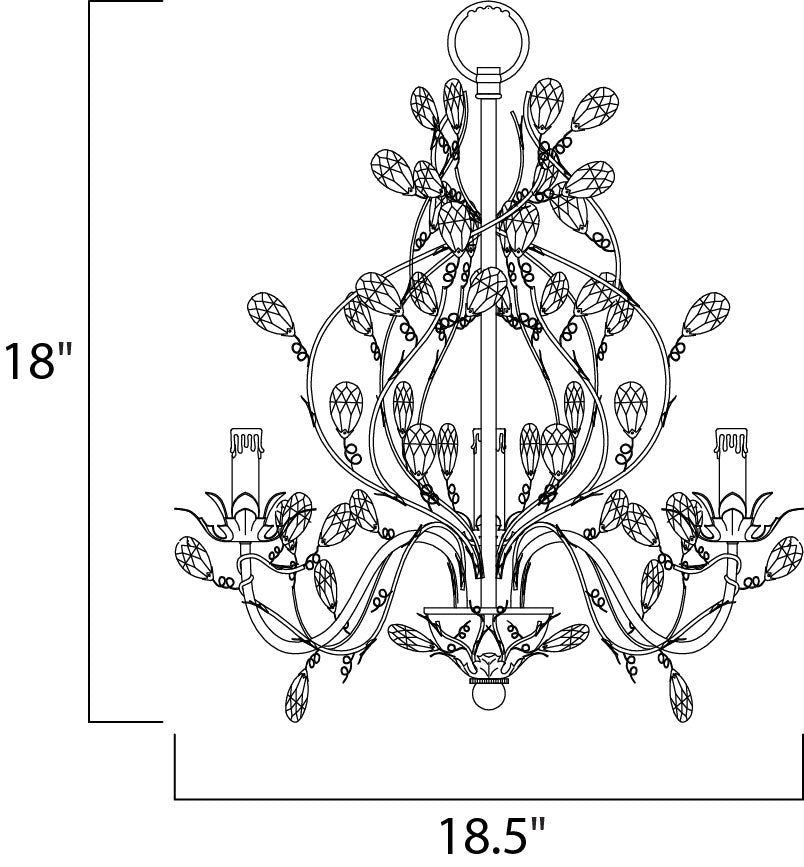 Elegante 3-Light Chandelier Oil Rubbed Bronze by Maxim Lighting