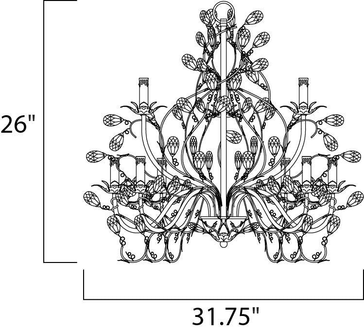 Elegante 9-Light Chandelier Etruscan Gold by Maxim Lighting