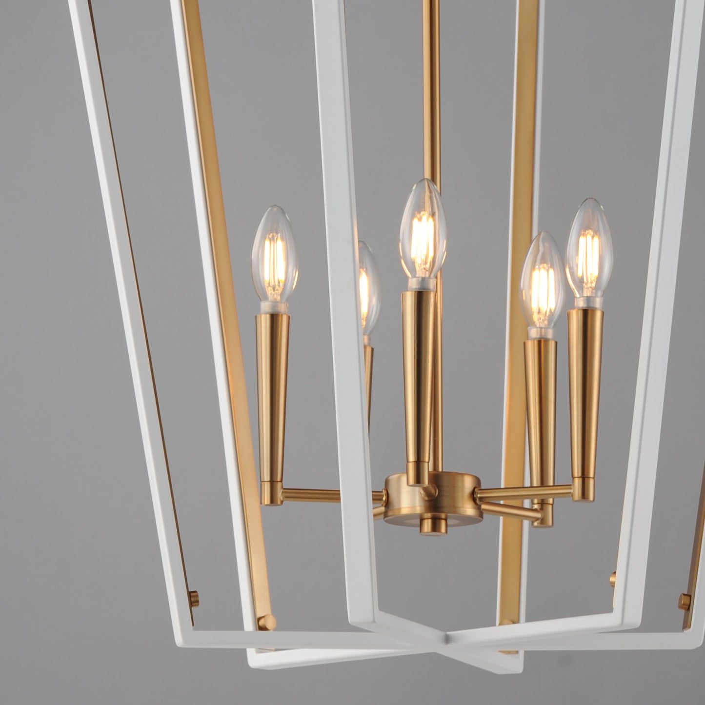 Melrose 5-Light Pendant White/Natural Aged Brass by Maxim Lighting