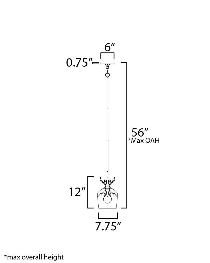 Paloma Pendant Anthracite by Maxim Lighting